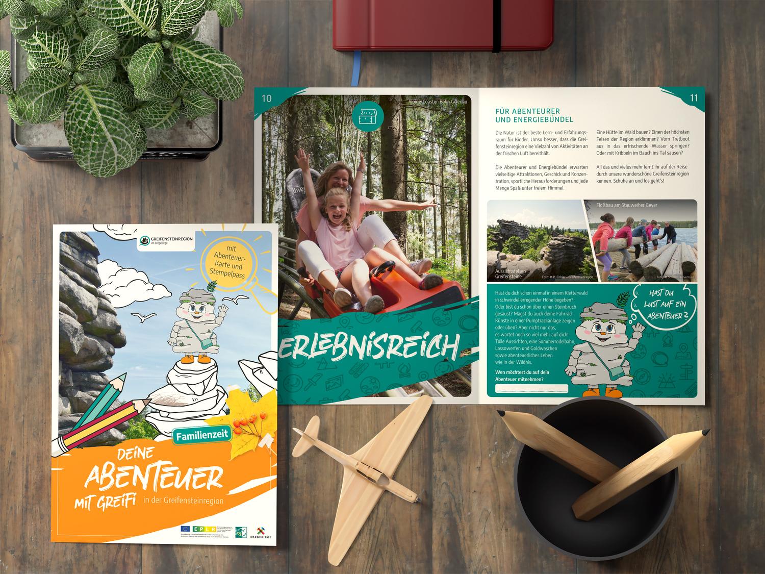 Verein der Zwönitztal-Greifensteinregion<h5>Familienmagazin Greifensteinregion Projekt Abenteuer mit Greifi</h5>