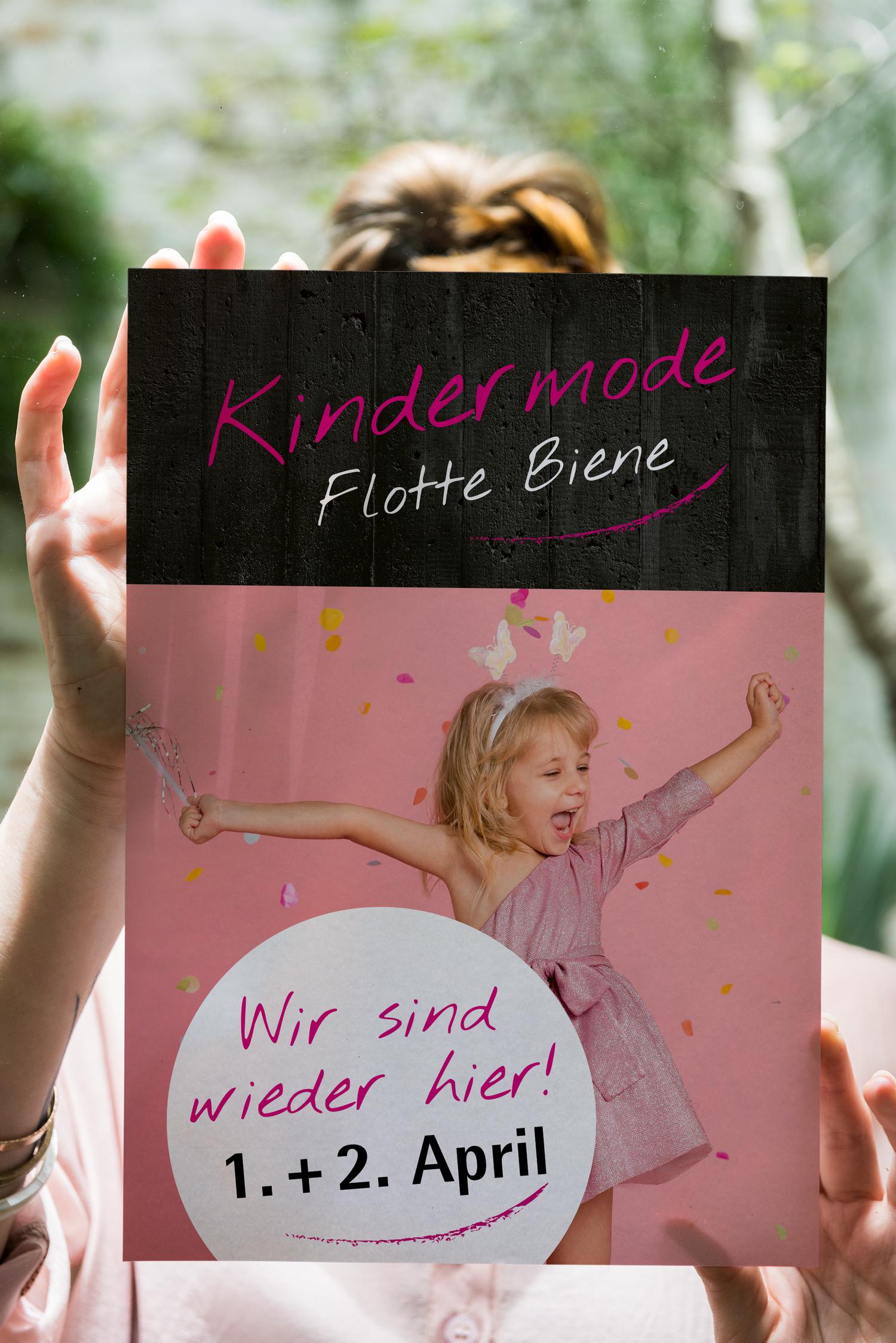 Kindermode Flotte Biene<h5>Werbeplakat</h5>